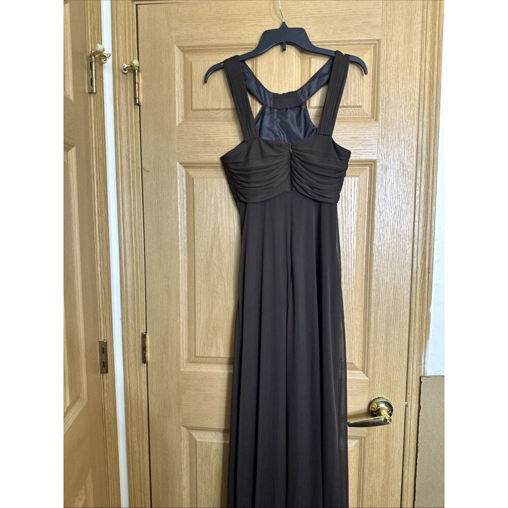 Alex Evenings Womens Brown Chiffon Formal Gown Size 8 - Picture 8 of 10